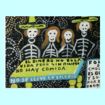 Guanajuato folk art, Día de los Muertos postcards