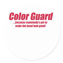 guard looks good round sticker