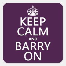 Guarde la calma y a Barry en (cualquier color de f Pegatina