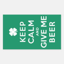 Guarde la calma y déme la cerveza rectangular pegatinas
