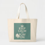 Guarde la calma y el juego en (piano) (cualquier c bolsas de mano