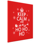 Guarde la calma y Ho Ho Ho - navidad/Santa Impresión En Lienzo Estirada