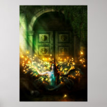nymphs, nymph, sprites, fairytale, fairy, fairies, faery, faerie, gothic, creatures, dreamworld, dreams, naked, body, flower, shine, light, houk, art, artwork, scenery, scene, illustration, digital art, digital realism, surreal, surreal art, unique, mood, awesome, chic, beautiful, wonderful, doors, butterflies, posters, prints, art posters, fairy posters, cool posters, Poster with custom graphic design