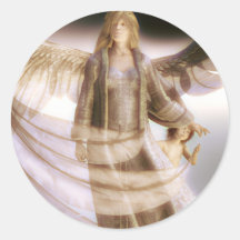 Guardian Angel and Child Round Sticker
