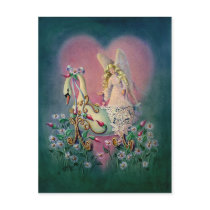 GUARDIAN ANGEL & BABY by SHARON SHARPE postcards