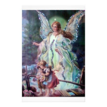 GUARDIAN ANGEL c. 1900 Stationery Design