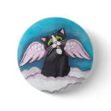Guardian Angel Cat Button