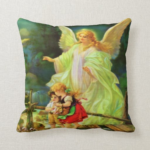 Guardian Angel & Children Pillow Zazzle