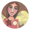 GUARDIAN ANGEL - collage folk art stickers by folkartblonde GUARDIAN ANGEL - collage folk art stickers