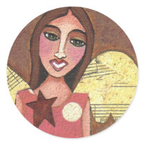 GUARDIAN ANGEL - collage folk art stickers by folkartblonde GUARDIAN ANGEL - collage folk art stickers