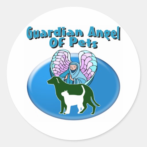 Guardian Angel Of Pets Classic Round Sticker Zazzle