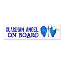 GUARDIAN ANGEL ON BOARD bumper stickers by sacredwarrior GUARDIAN ANGEL ON BOARD bumper stickers