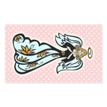 Guardian angel rectangular stickers