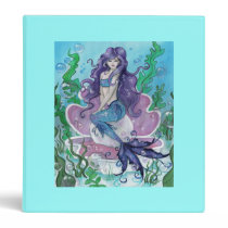 "Guardian of the Pearl" cute mermaid art BINDER binders