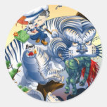 Guardian Of The West - Tiger Round Stickers