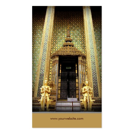 Guardians Of The Golden Palace Thailand Photo Business Cards (back side)