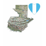 Guatemala Flag Heart + Map Fitted AA T-Shirt