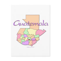 Guatemala Map postcards