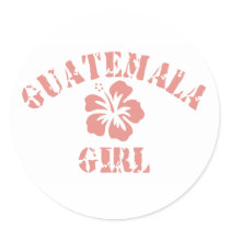 Guatemala Pink Girl stickers
