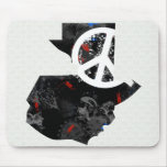 Guatemala Trendy Peace Sign with Guatemalan map Mousepad