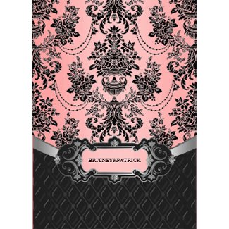 Guava Wedding Decorations on Pink Black Damask Wedding Rsvp Response Cards Invitation From Zazzle