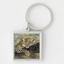 guepard in a tree keychain