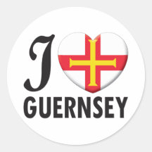 Guernsey Love Round Stickers