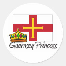 Guernsey Princess Round Stickers