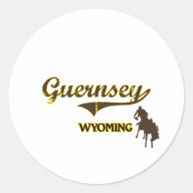 Guernsey Wyoming City Classic Round Stickers