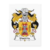Guerra Family Crest postcards by coatsofarms Guerra Family Crest postcards