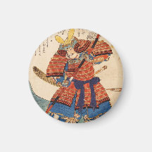 Guerrero japonés del samurai del ukiyo-e del vinta imán para frigorifico