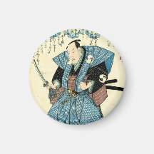 Guerrero japonés fresco del samurai del ukiyo-e de imanes  