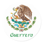 Guerrero Mexican Eagle Round Sticker