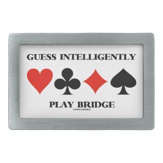 Guess Intelligently Play Bridge (Four Card Suits) Belt Buckles