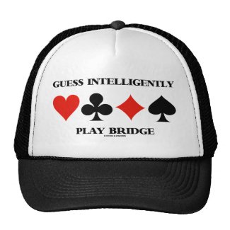 Guess Intelligently Play Bridge (Four Card Suits) Mesh Hats
