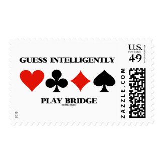 Guess Intelligently Play Bridge (Four Card Suits) Postage Stamp