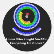 Guess Who Taught Sheldon Everything He Knows? Round Sticker