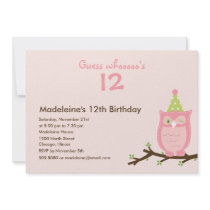 Guess Whooo? Girl Birthday Party Invitation