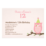 Guess Whooo? Girl Birthday Party Invitation invitations