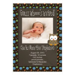 Guess Whoooo's Arrived Baby Boy Birth Announcement invitations