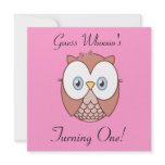 Guess Whoooo's , Turning One? Invitation