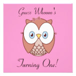 Guess Whoooo's , Turning One? Invitation