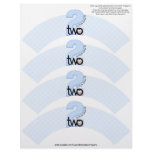 Guess Who's Two Photo Cupcake Cosie - Blue Personalized Letterhead