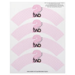 Guess Who's Two Photo Cupcake Cosie - Pink Letterhead Design