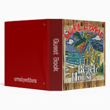 Guest book -  beach house notebook 3 ring binders