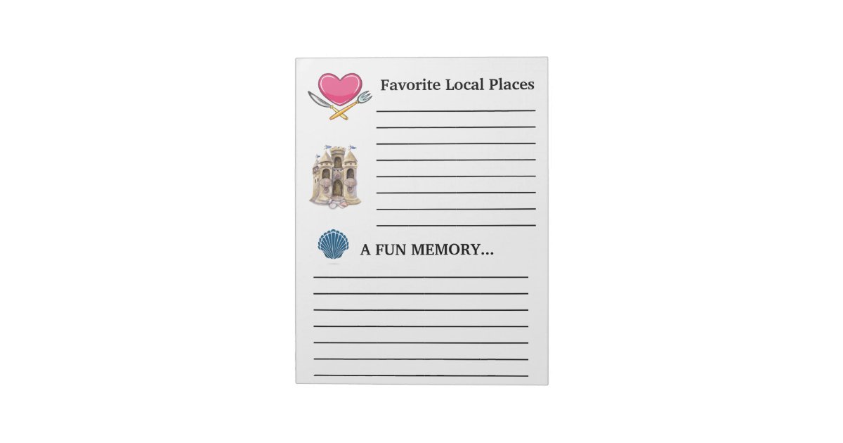 Guest Book Note Pad Zazzle