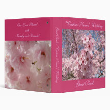Guest Book Wedding Pink Blossom Album Floral Binder