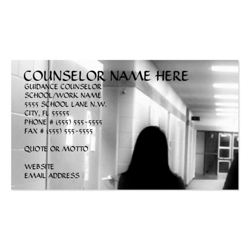 Guidance Counselor Business Card (front side)