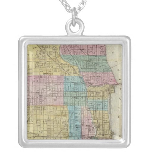 Guide Map of Chicago Custom Necklace