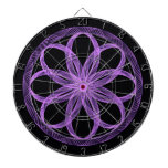 Guilloche Mandala Purple and Black Dartboard dartboards
